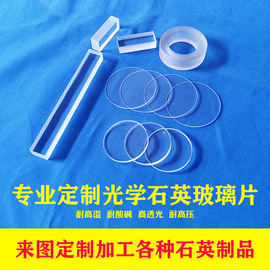 浩远石英圆片耐高温石英玻璃片透明石英板方片圆片石英视镜片耐高温定制