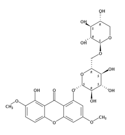 1-O-[β-D-吡喃木糖-(1-6)-β-D-吡喃葡萄糖苷]-8-羟基-3,7-二甲氧基口山酮 60354-05-4