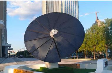 城电科技 光伏太阳花 三轴跟踪 自动开叠 低碳校园展示光伏花