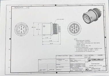 韩国SUNGJIN品牌    SJ62GB-5252-10-07PN 耐高温不锈钢插座