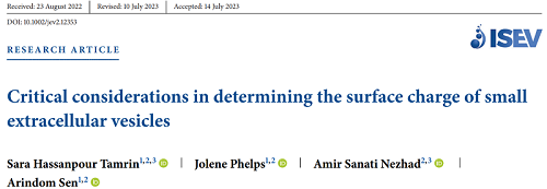 2023年《Journal of Extracellular Vesicle》的最新报道！单个外泌体表征分析技术应用于外泌体的表面电荷、肿瘤源性外泌体、腺相关病毒载体等研究领域