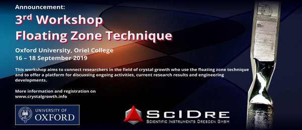 德國SciDre公司與牛津大學奧瑞爾學院聯合舉辦第三屆浮區技術研討會